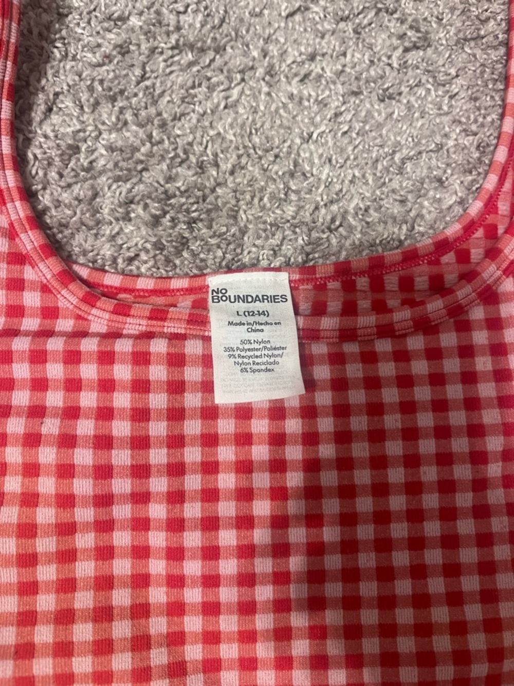 Red Gingham Bike Shorts Set - Crop Top & Shorts - Picture 2 of 7